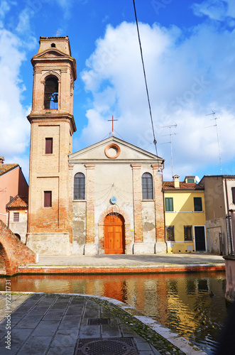 View of the Church of Carmine in Comacchio Italy