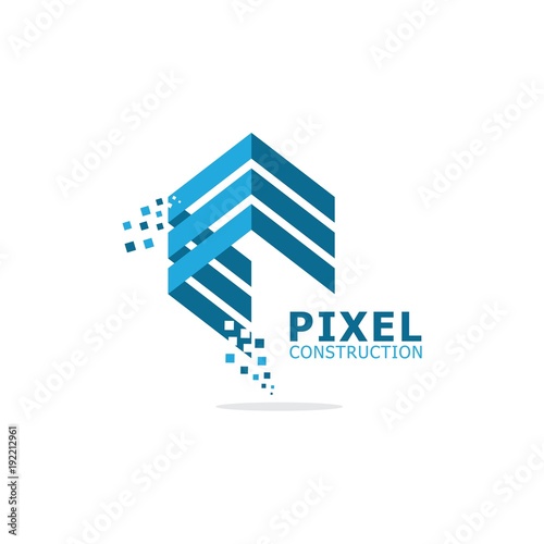 arrow construction geometric pixel logo