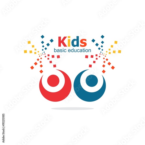 kids colorful basic education logo