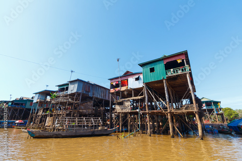 houses at Kampong Phluk in dry season