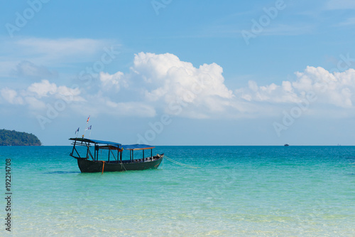 Boat at saracen bay, Koh Rong Samloem, Sihanoukville, Cambodia, tropic island, paradise