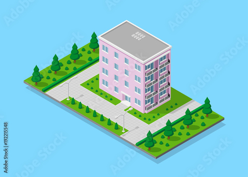 Isometric appartment house