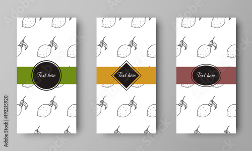 vector design of leaflet cover with print of lemon pattern