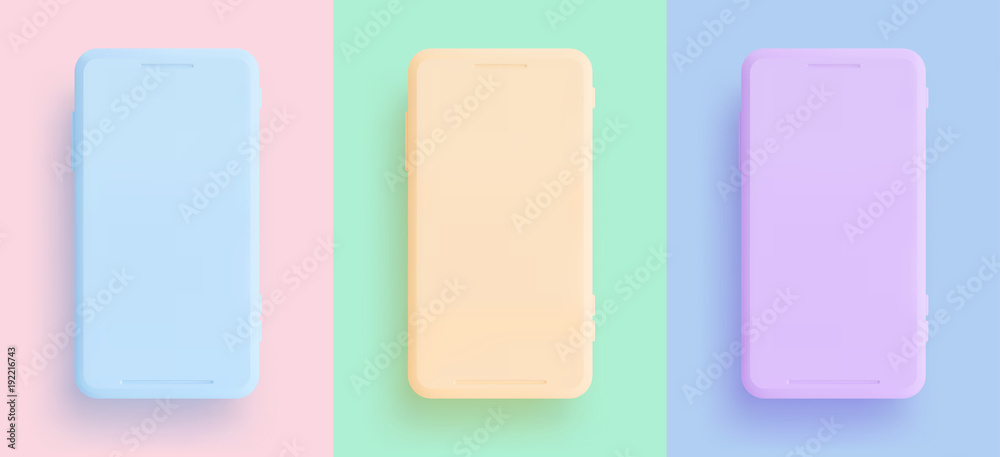 Mobile phone, template modern gadget. Smartphone mackup isolated realistic Mobile phone, template modern gadget. Smartphone mackup isolated realistic