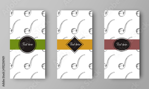 vector design of leaflet cover with print of smoking pipe pattern