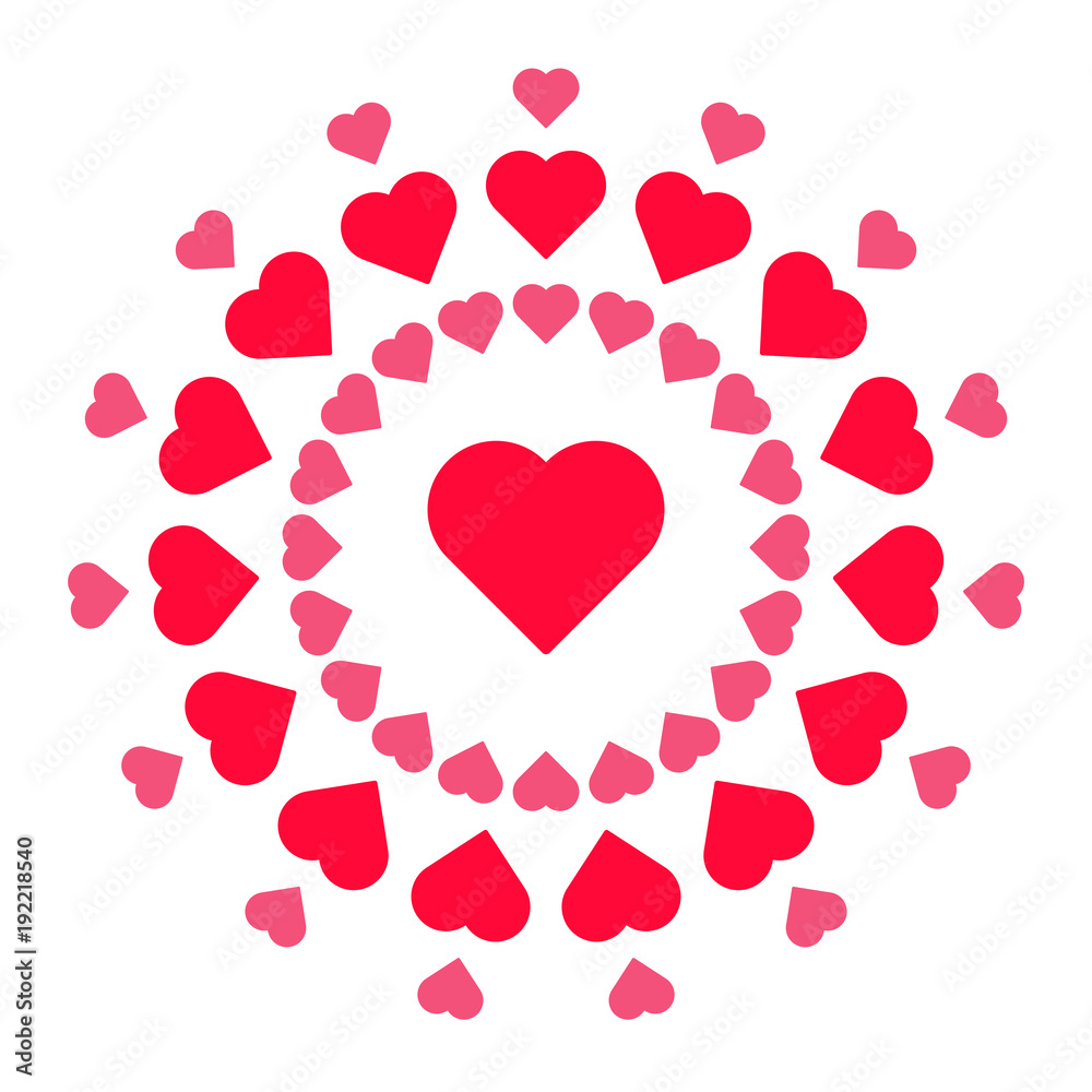 Circular heart pattern design