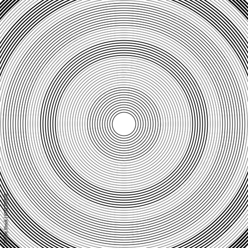 Concentric circles pattern. Black and white. Abstract design