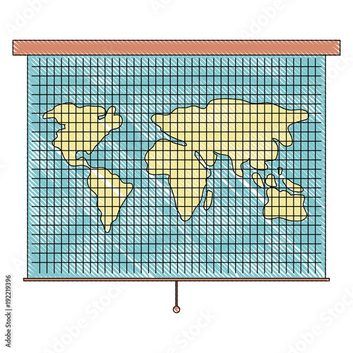 world map roller icon vector illustration design