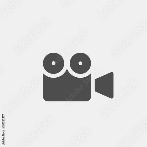 Video camera flat vector icon. Video shooting flat vector icon. Videography flat vector icon