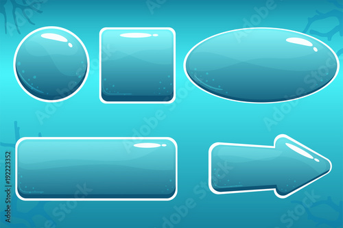 Cartoon Water Buttons for GUI