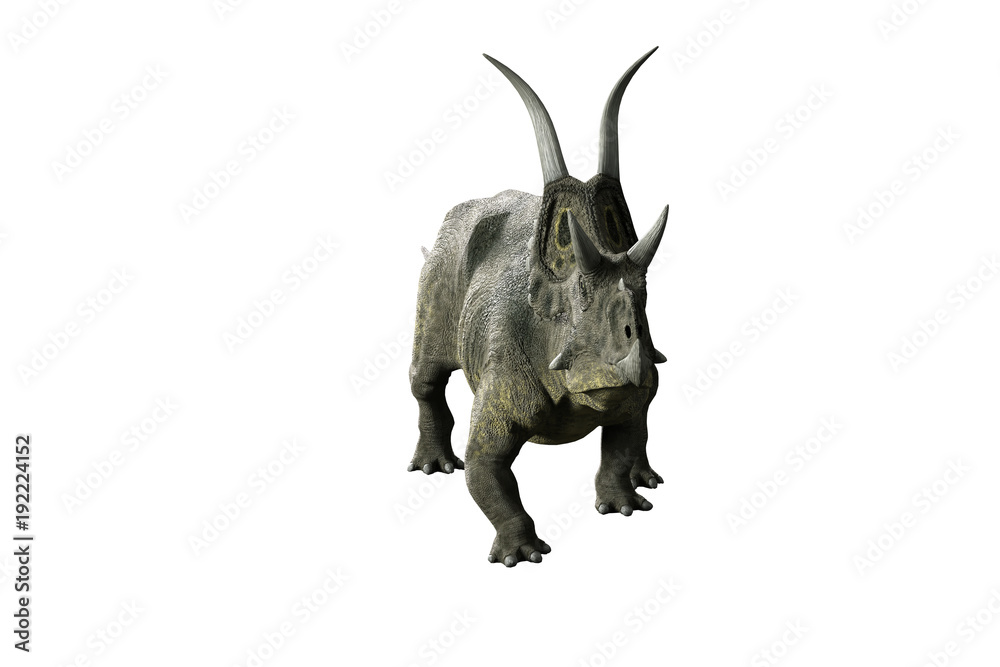 3D Illustration of the Diceratops dinosaur on white background