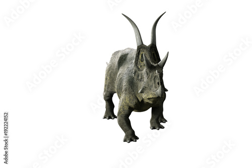3D Illustration of the Diceratops dinosaur on white background