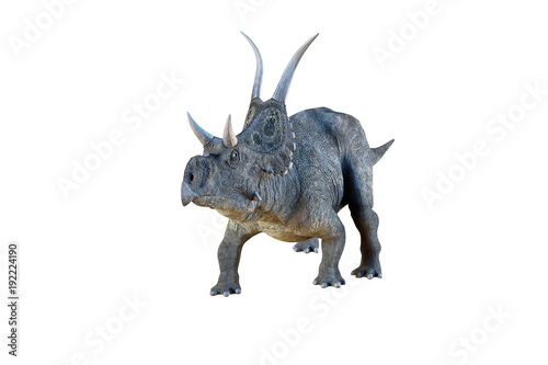 Fototapeta Naklejka Na Ścianę i Meble -  3D Illustration of the Diceratops dinosaur on white background