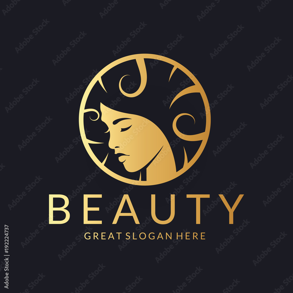 Beauty logo. An elegant logo for beauty, fashion and hairstyle related business.