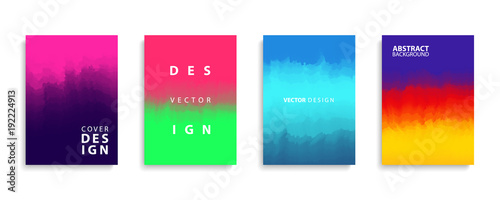 Covers design collection with modern abstract color gradients patterns. Templates set for brochures, posters, banners and cards. Vector illustration.