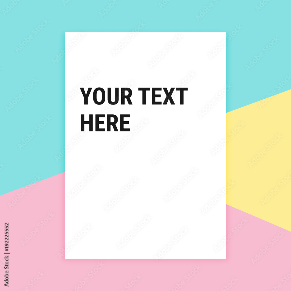 Blank white paper with shadow Pastel Colorful soft pink blue yellow background A4 format mockup text here template, Vector abstract decoration modern trendy design banner social media web site poster Blank white paper with shadow Pastel Colorful soft pink blue yellow background A4 format mockup text here template, Vector abstract decoration modern trendy design banner social media web site poster