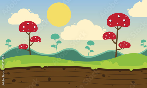 Modern game style background sunny day