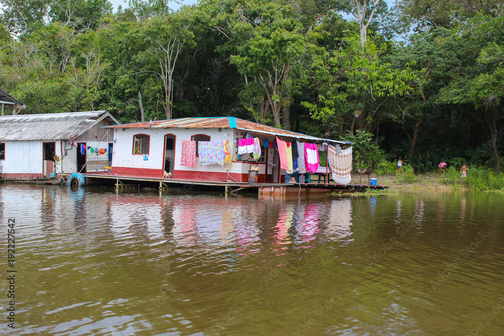 Amazon river houses in Amazonas, Brazil Amazon river houses in Amazonas, Brazil