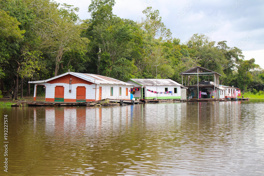 Amazon river houses in Amazonas, Brazil Amazon river houses in Amazonas, Brazil
