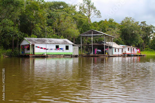 Amazon river houses in Amazonas, Brazil