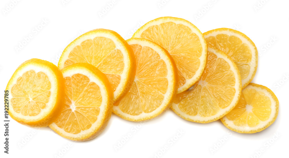 healthy food. sliced lemon isolated on white background top view healthy food. sliced lemon isolated on white background top view
