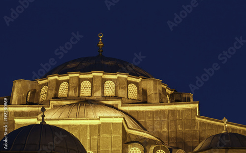 Night view of the Ottoman mosque Kilic Ali Pasa in historic part of Istanbul, Turkey. photo