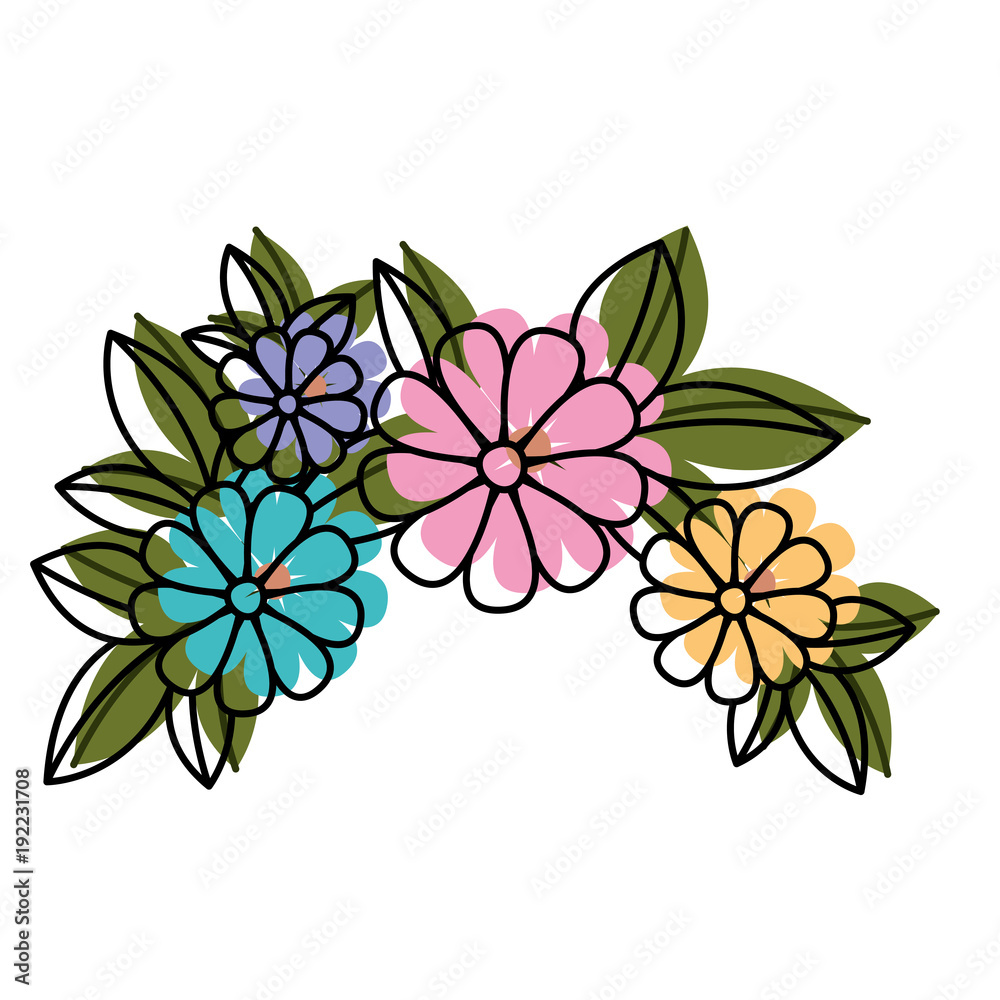 Fototapeta premium cute floral crown decoration icon vector illustration design