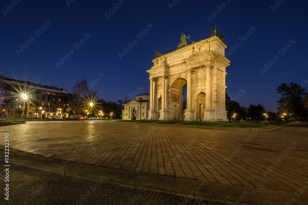 Porta Sempione. Milan, Italy. December 17, 2017