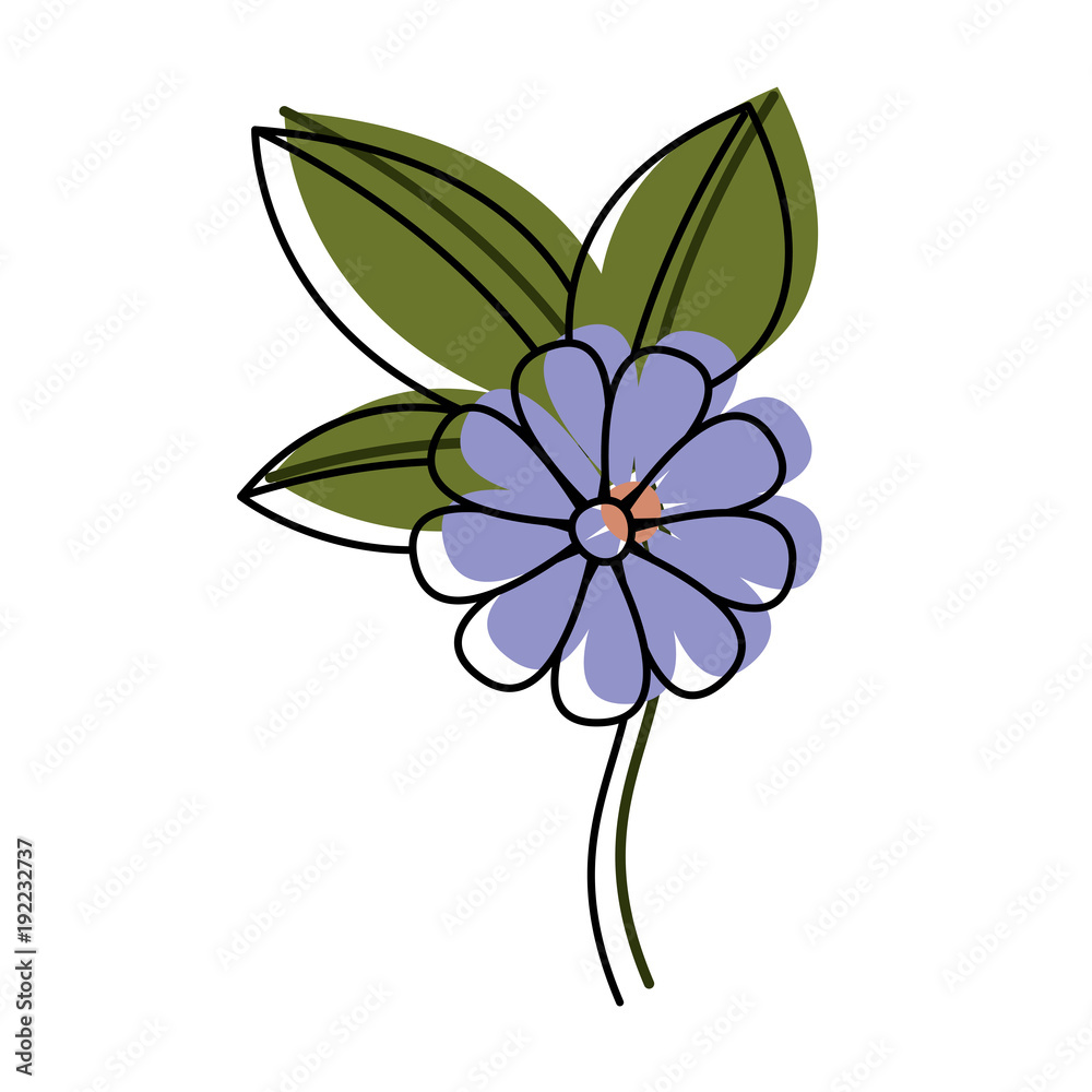 Fototapeta premium flower and leafs floral decoration vector illustration design