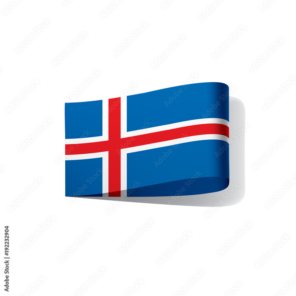 Obraz premium Iceland flag, vector illustration