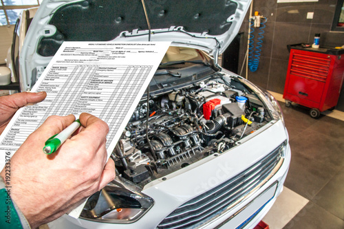 checklist / checklist when checking the technical condition of a car in a car service
