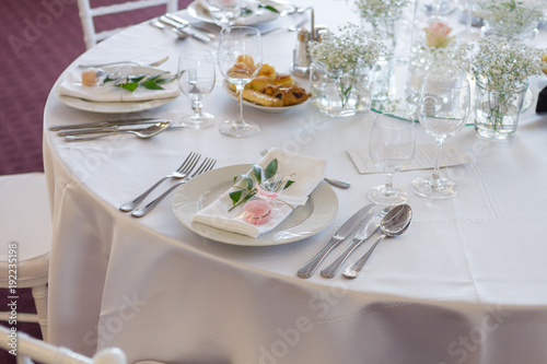 fancy table set for a wedding