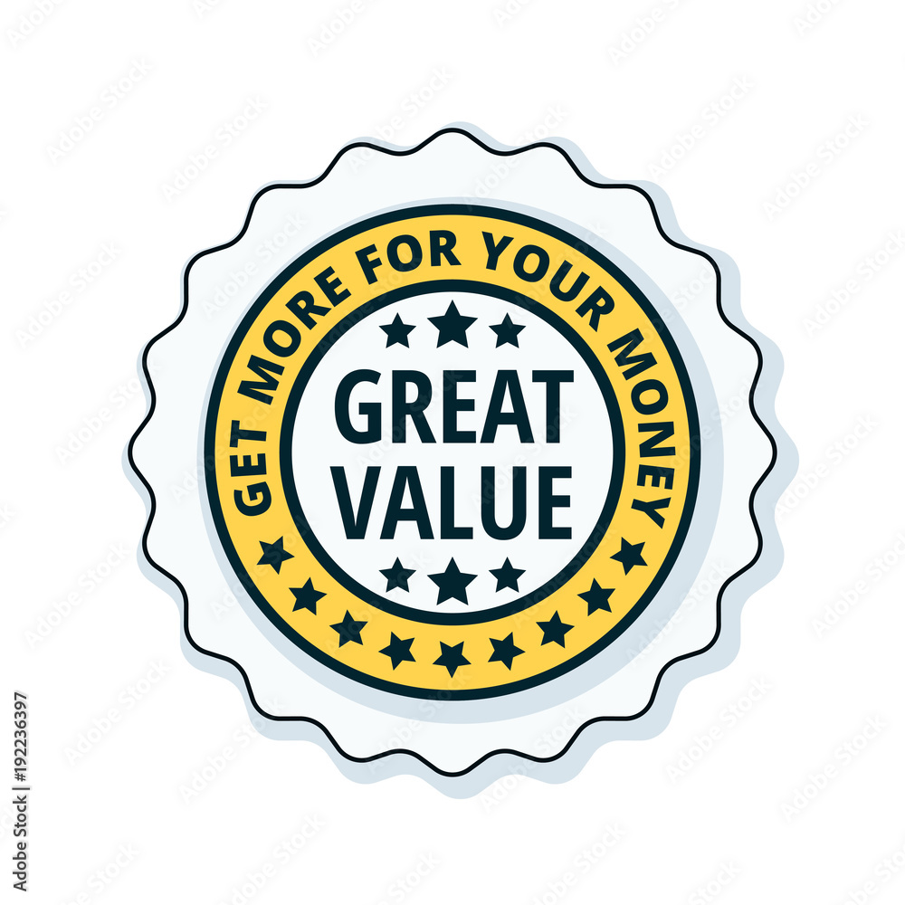 Great Value label illustration Great Value label illustration