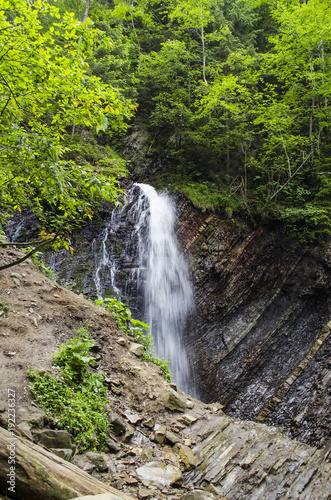 small  beautiful waterfall in the Carpathians