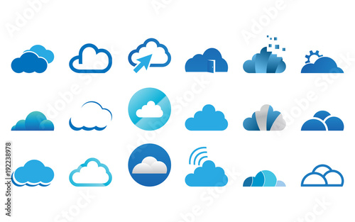 Collection of cloud logo icon template vector set