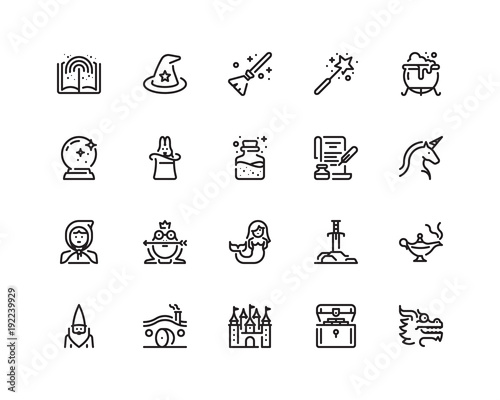 Fairy tales icon set