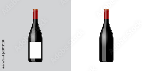 two wine bottle on different background