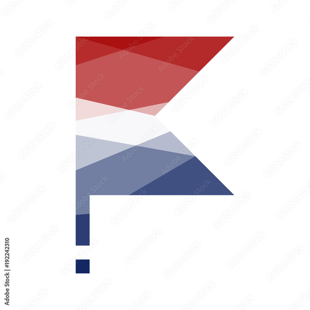 Low Poly Netherlands flag on polygons texture background, modern style vector illustration Low Poly Netherlands flag on polygons texture background, modern style vector illustration