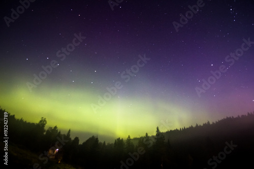 Beautiful aurora borealis, nothern lights in Karelia, Russia © Anna