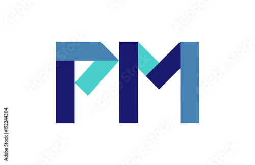 PM Ribbon Letter Logo