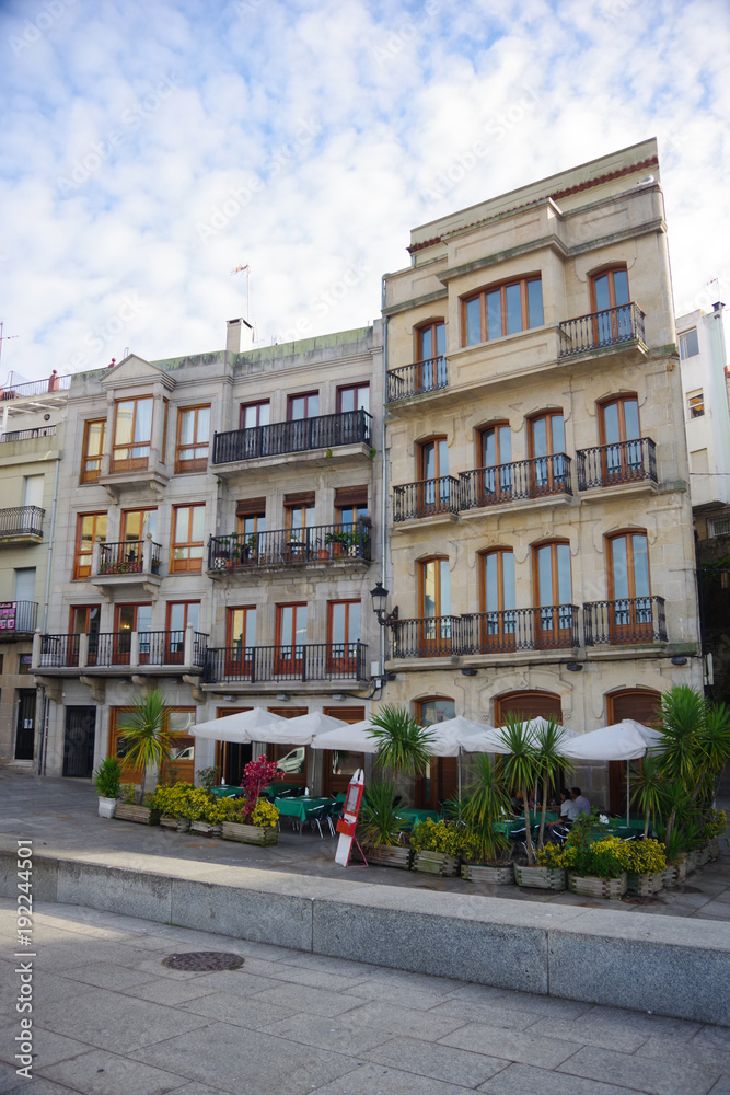 Historical buildings near port of Vigo, Vigo, Galicia, Spain