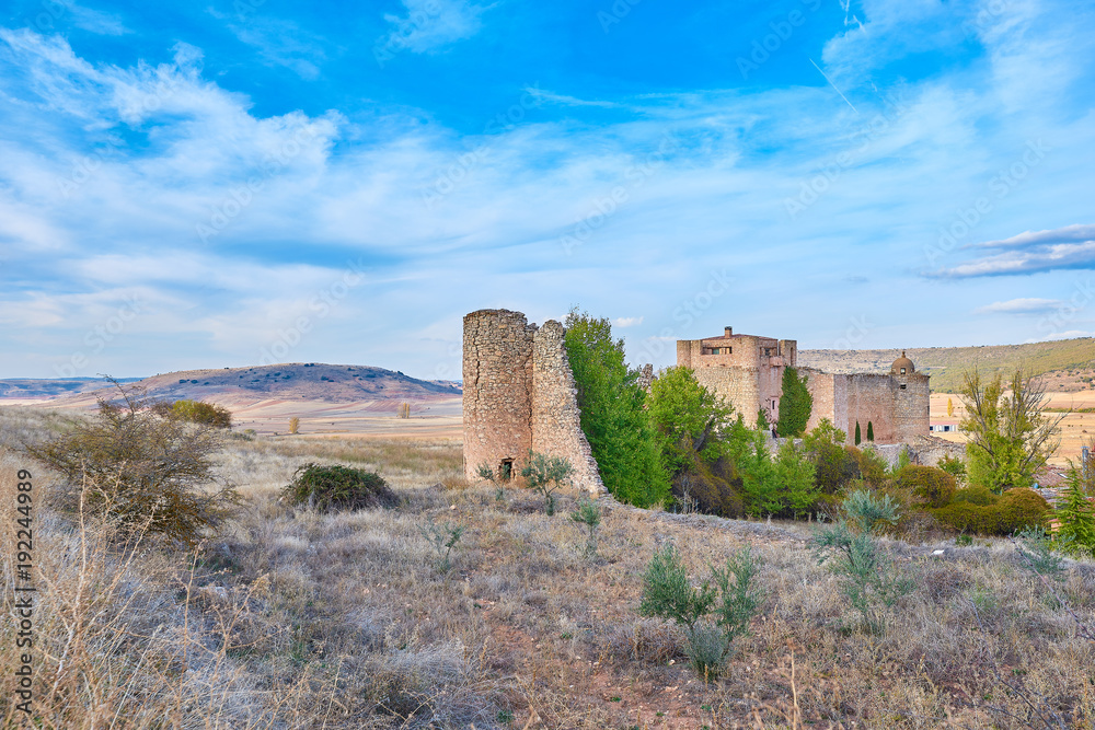 Paisaje del Castillo de la Villa de Palazuelos, Provincia de Guadalajara, Castilla-La Mancha, España