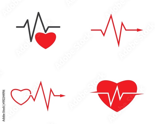 heart beat line vector