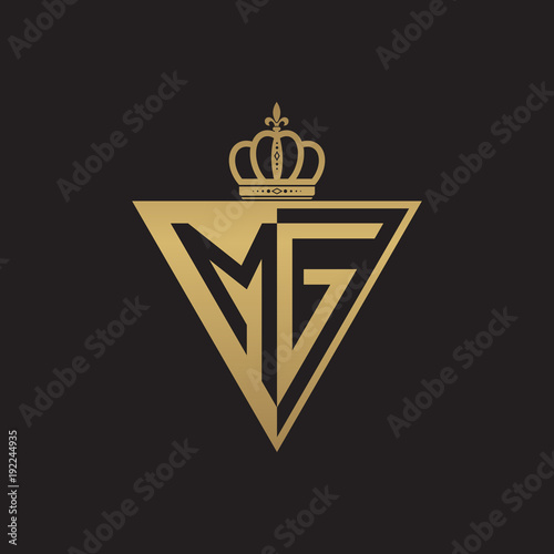 initial two letter half logo triangle gold