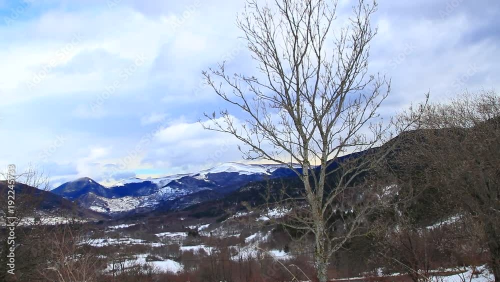 Snowy mountains in Pyrenees , Aude in south of France Snowy mountains in Pyrenees , Aude in south of France