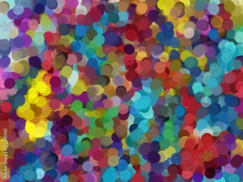 Abstract colorful bubbles. Digital design painting impressionism artwork. Hand drawn artistic pattern. Modern art. Good for printed pictures, postcards, posters or wallpapers and textile printing.