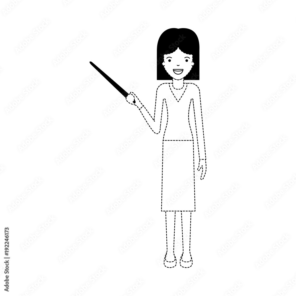 female teacher with pointing stick vector illustration design female teacher with pointing stick vector illustration design