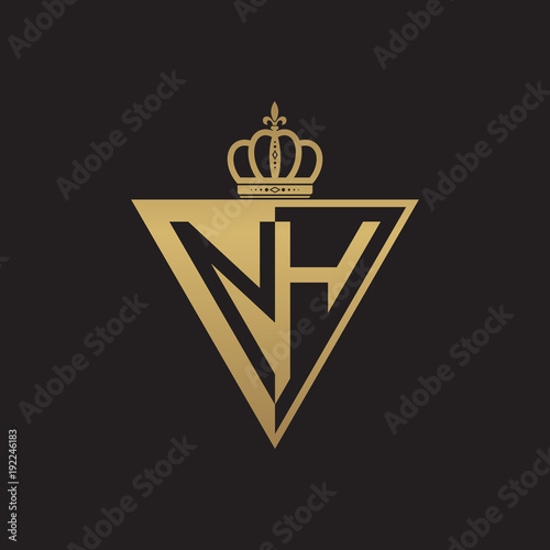initial two letter half logo triangle gold