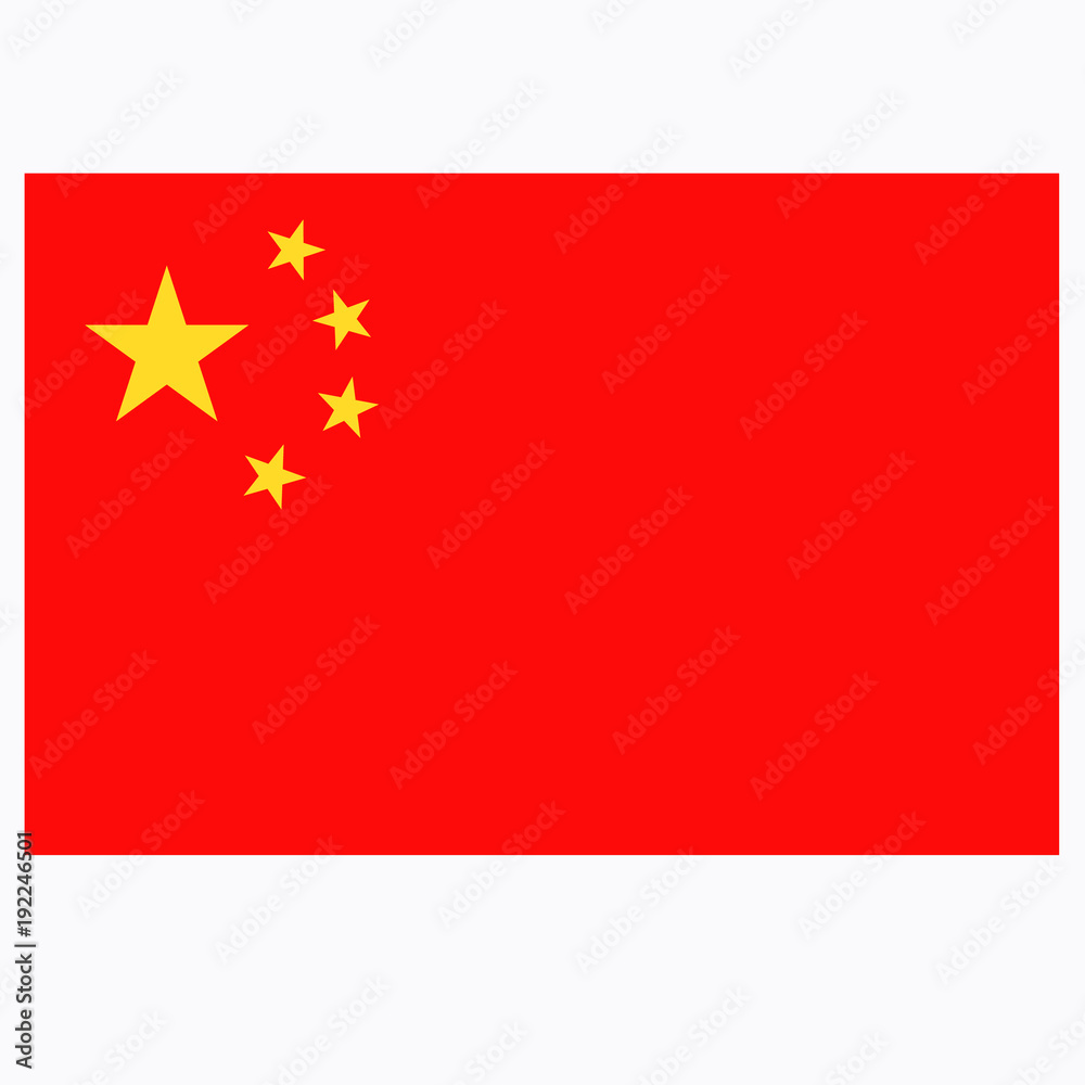 Bright background with flag of China.