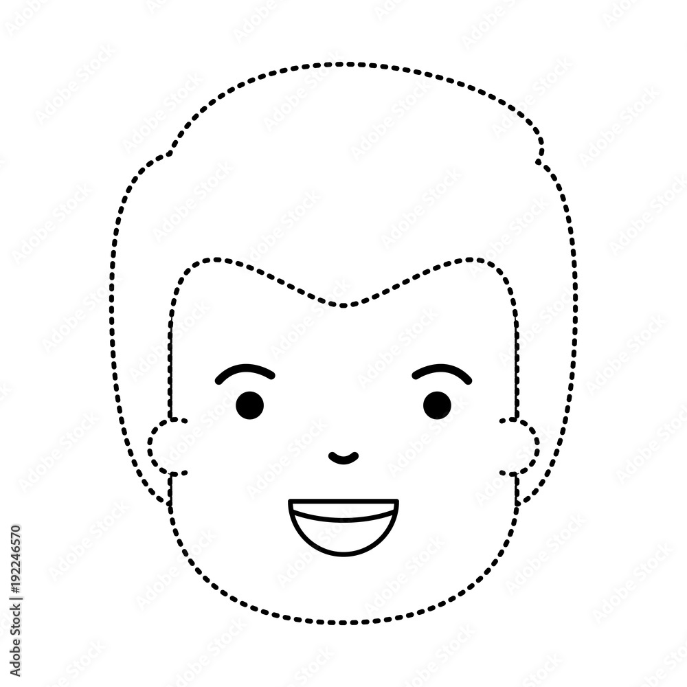 little boy head icon vector illustration design